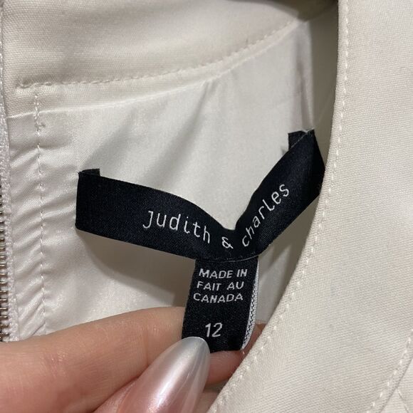 Judith & Charles NWT Sienna Sheath Sleeveless Dress Off-White Size 12 - Picture 15 of 16